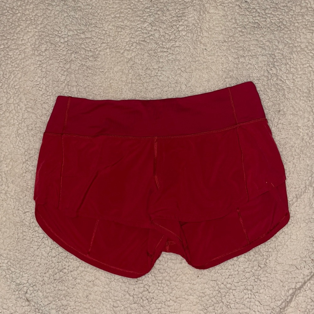 Red lulu lemon short shorts